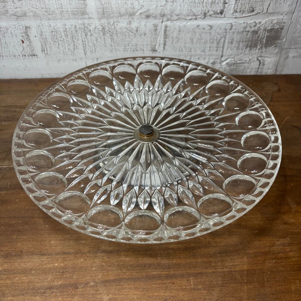 Vintage Glass Crystal Silver Pedestal Cake Stand